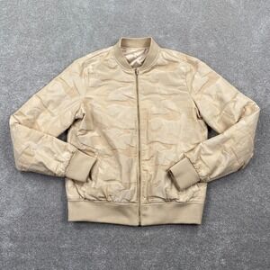 Blanc Noir Full Zip Reversible Camo Bomber Jacket Women's Size S Irish Cream